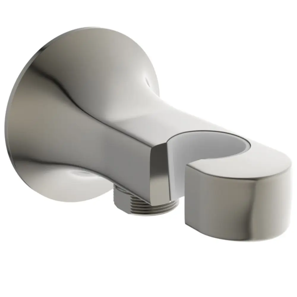 Wandanschlussbogen in Silber von Ideal Standard mit integriertem Brausehalter. Eignet sich zur Wandmontage im Badezimmer.